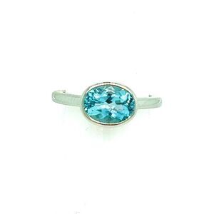 Natural Aquamarine Ring 6.5 14k W Gold 1.64 TCW Certified 221341